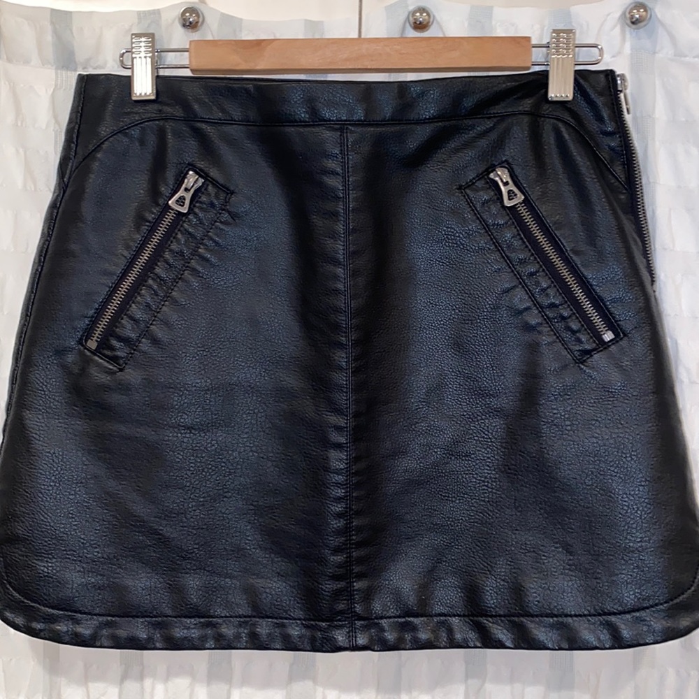 Black leather skirt